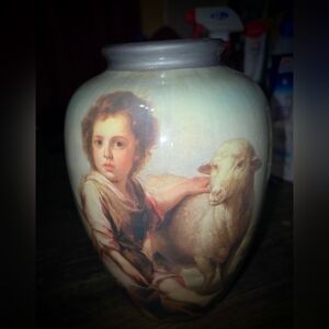 & Other Stories Classic Art Vase with Child and Lamb
